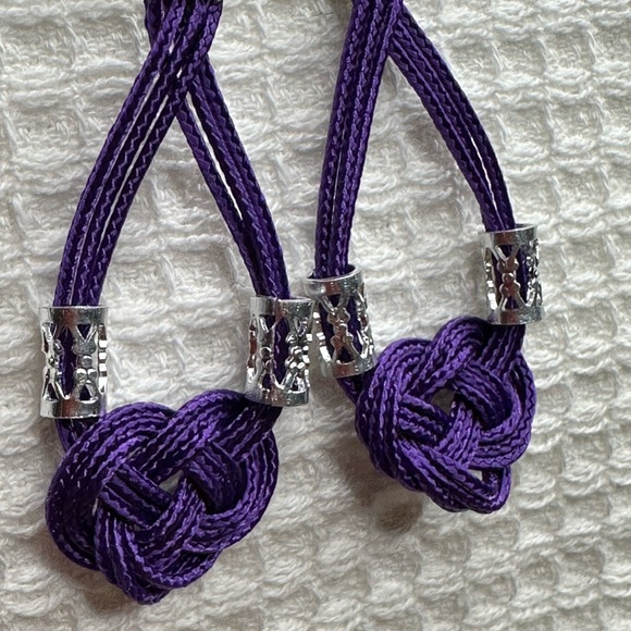 HandMade Purple Paracord Earrings with silver accents - Picture 5 of 5